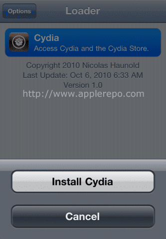 install cydia Step by Step Guide in Jailbreaking iPhone 3GS and iPhone 4 Using Greenpois0n