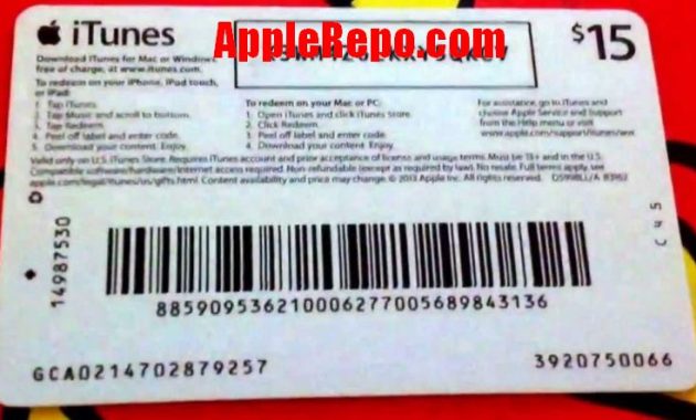 Apple gift card codes unused