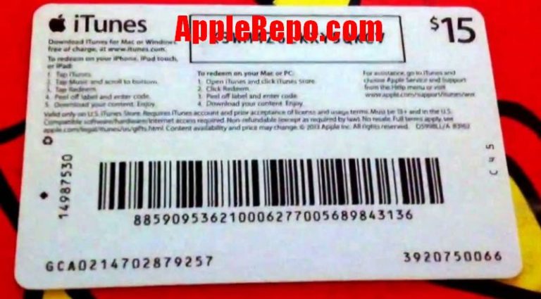 Apple gift card codes unused
