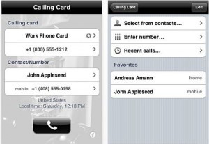 Calling Card iPhone app
