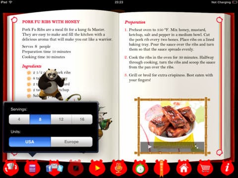 Great iPad Cooking App – Kung Fu Panda 2 Interactive Cookbook