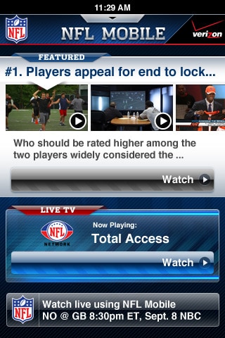 NFL Mobile app