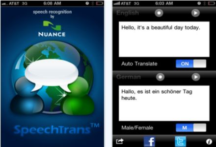 SpeechTrans iPhone App