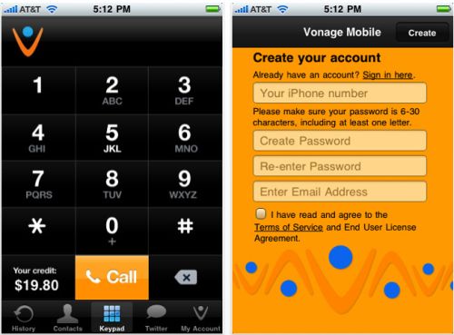 Vonage Mobile iPhone App Vonage Mobile iPhone App
