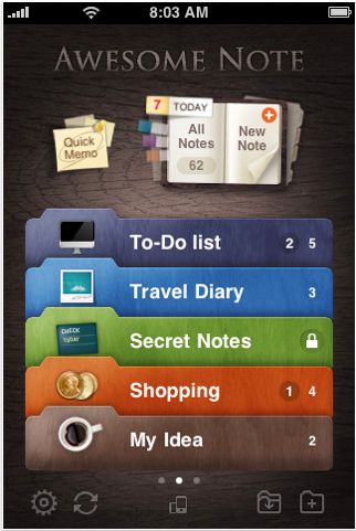 awesome note app iphone