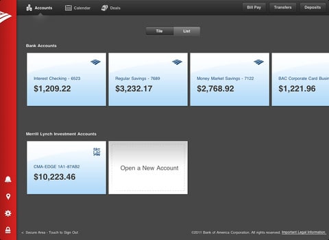 bank of america ipad app