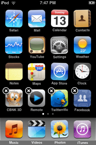 customize ipod touch Home Screen
