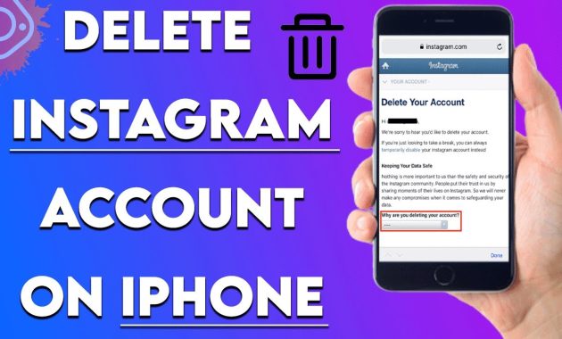 how to delete instagram account on iphone