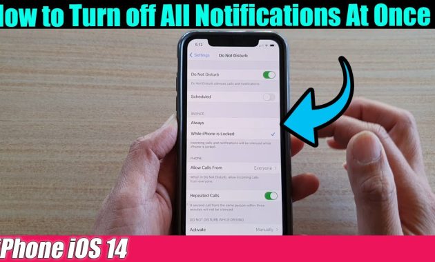 how to silence notifications on iphone