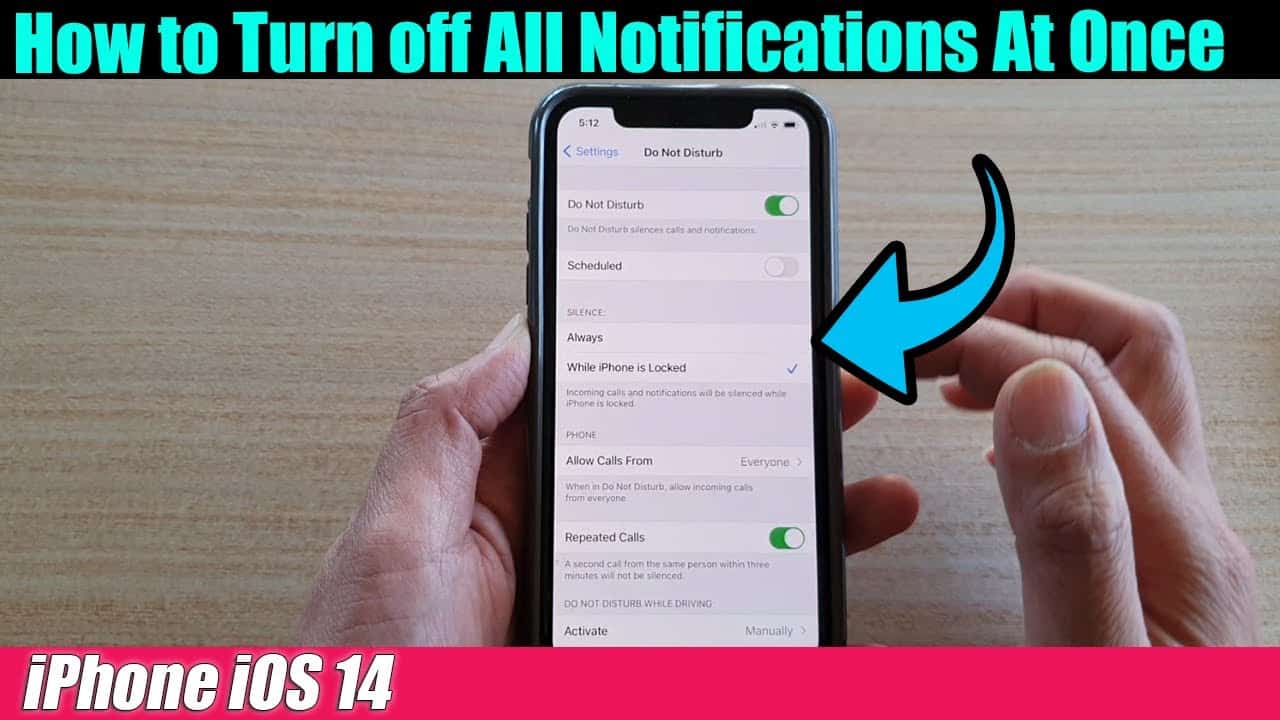 how to silence notifications on iphone