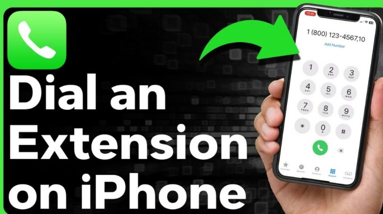 how to dial an extension on iphone