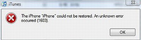 iphone error 1603 iphone error 1603