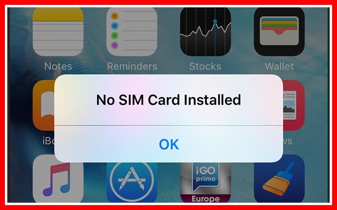 no sim card installed error on ipad