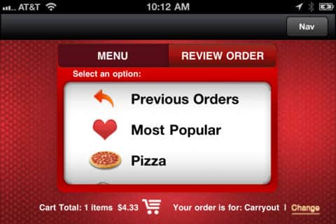 pizza hut itunes app